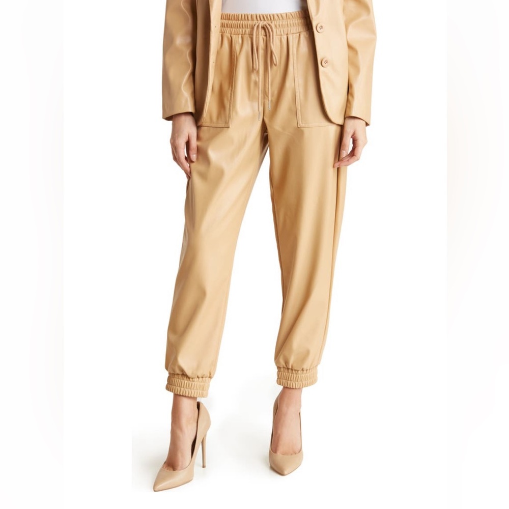 BCBGEneration faux leather jogger pants